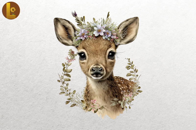 watercolor-deer-and-flowers-3