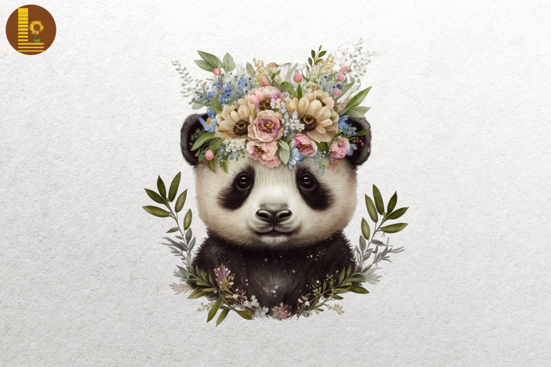 watercolor-panda-and-flowers-2