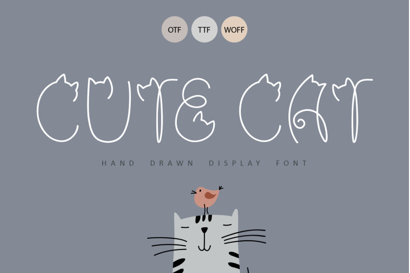 cute-cat-hand-drawn-display-font