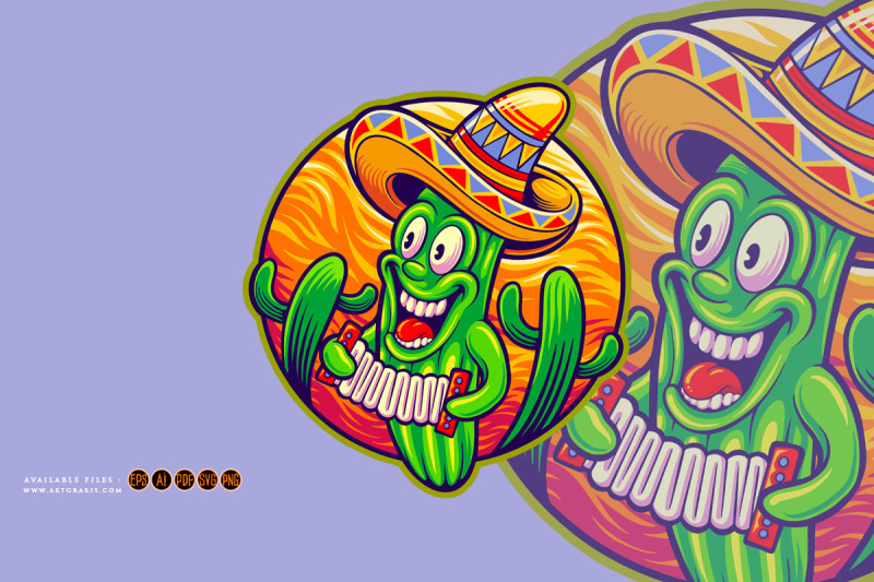 funny-mexican-cinco-de-mayo-cactus-playing-music-illustration