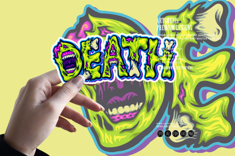 spooky-death-word-monster-bone-lettering-text-illustrations