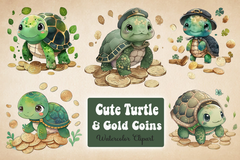 turtle-amp-coins-st-patrick-039-s-day-clipart-bundle