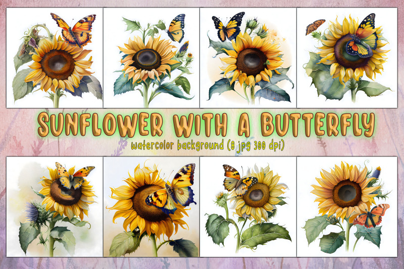 sunflower-with-butterfly-background