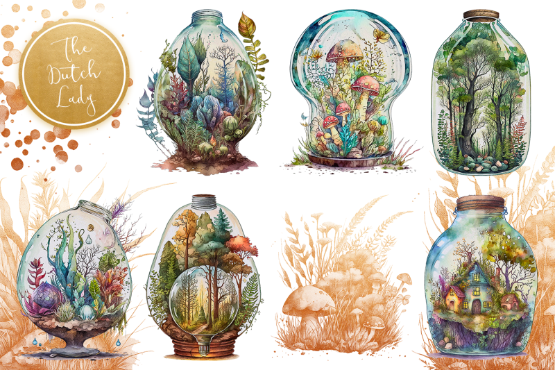 micro-worlds-in-glass-bulb-clipart-set