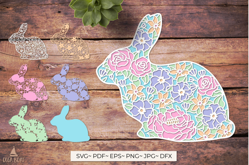 3d-easter-bunny-svg-layered-papercut-rabbit
