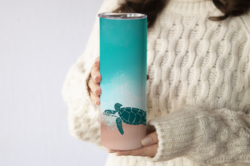 beach-tumbler-sublimation-turtle-tumbler-design