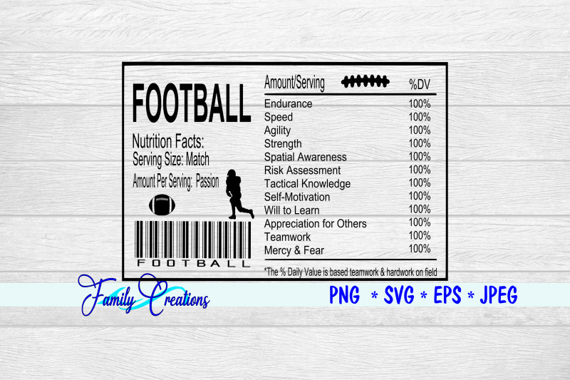 football-nutrition-label