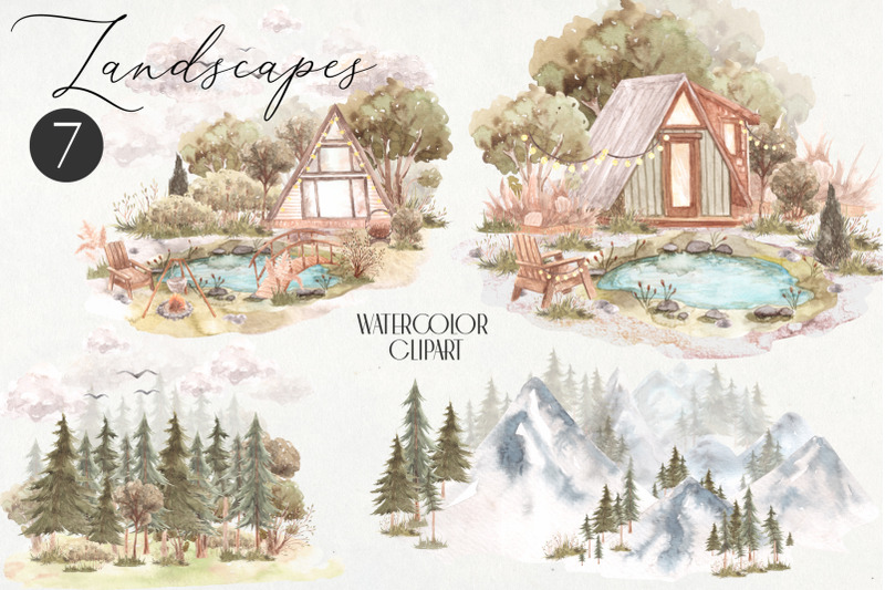 watercolor-landscapes-clipart