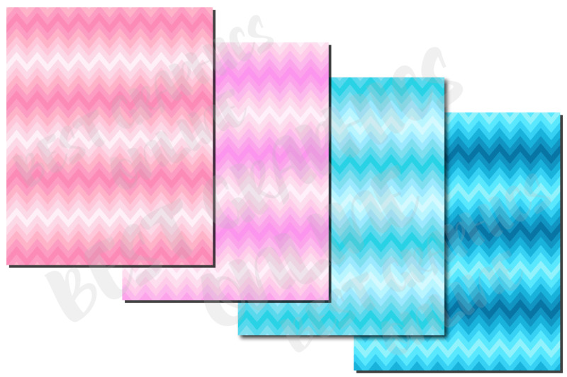 ombre-chevron-digital-background-papers-pattern-paper-pack