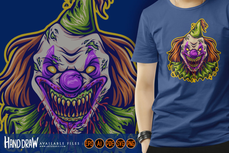 horror-circus-clown-head-cartoon-logo-illustration