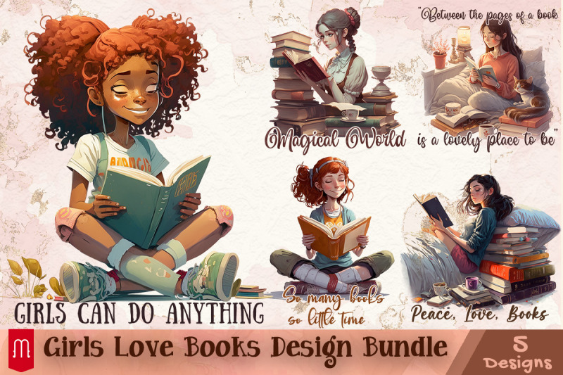 girls-love-books-design-bundle