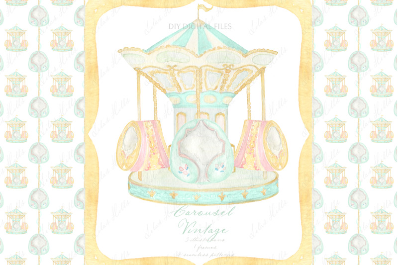carousel-vintage-watercolor-diy