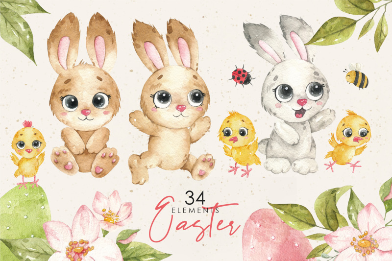 easter-animals-clipart-baby-animals-clipart-watercolor-easter