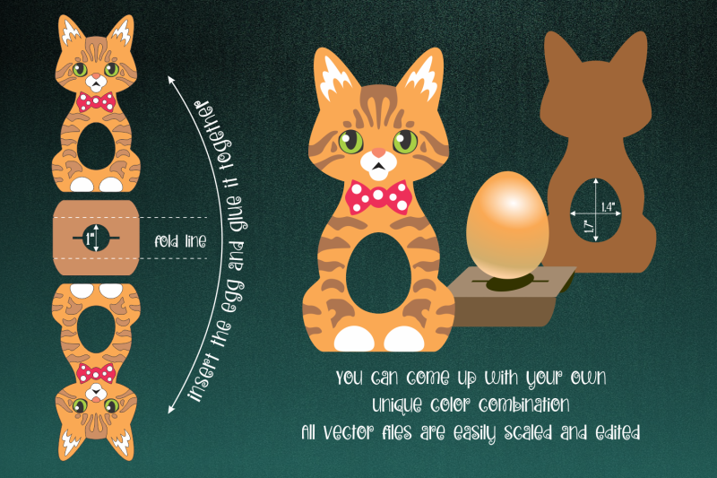 ginger-tabby-cat-easter-egg-holder-template