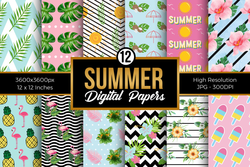 tropical-summer-digital-papers