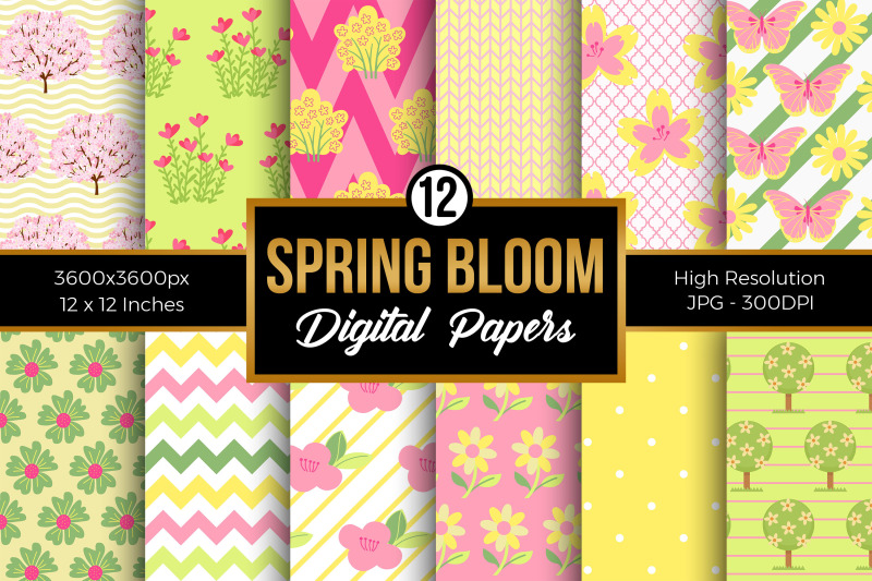 spring-bloom-digital-papers