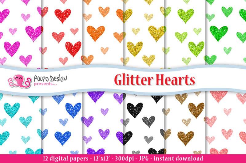 glitter-hearts-digital-paper