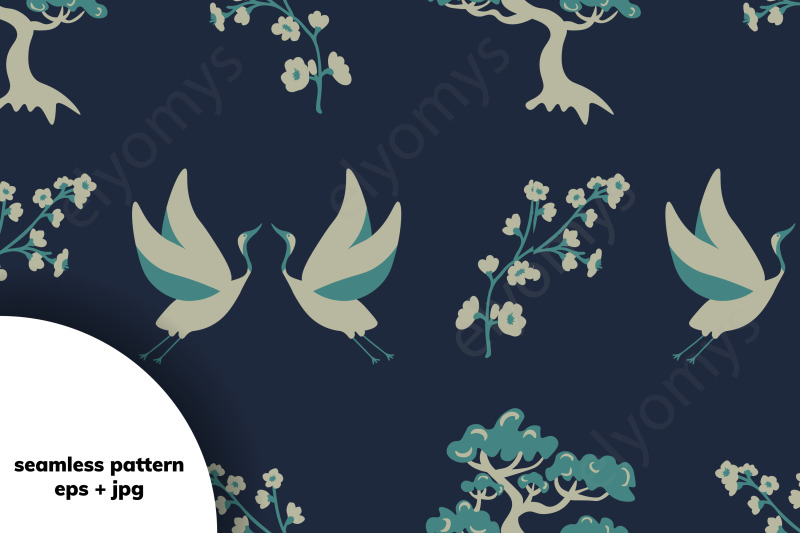 cranes-japanese-pattern
