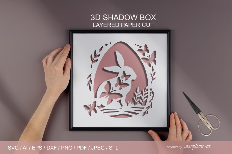 easter-bunny-3d-layered-papercut-shadow-box-svg-dxf-stl