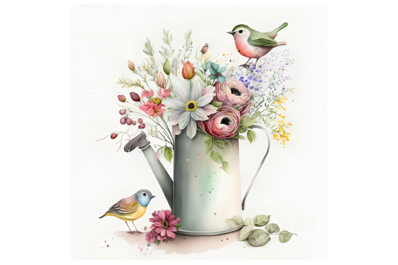 watercolor-watering-can-with-birds