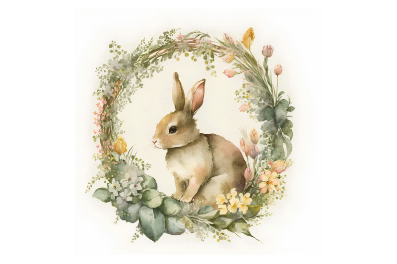 watercolor-rabbit-wreath