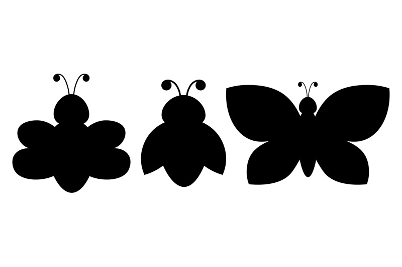 bee-silhouette-ladybug-silhouette-butterfly-silhouette