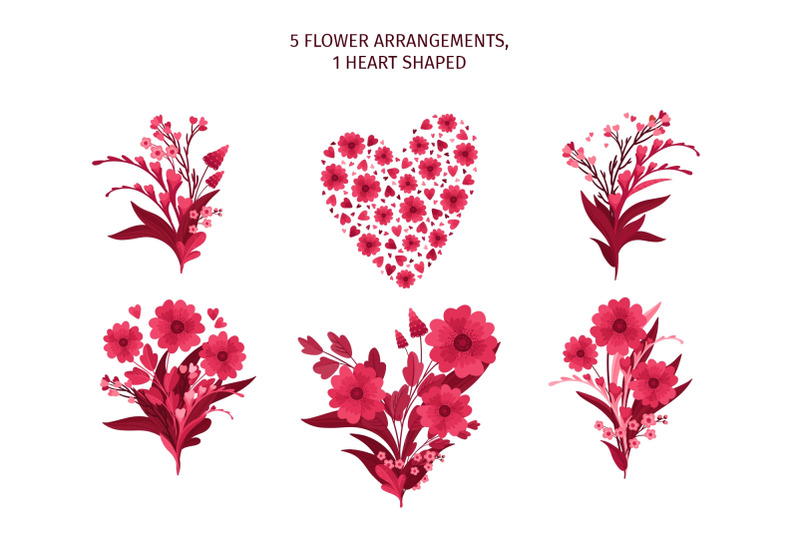 viva-magenta-flower-frames-wreaths-seamless-borders-floral-arrange