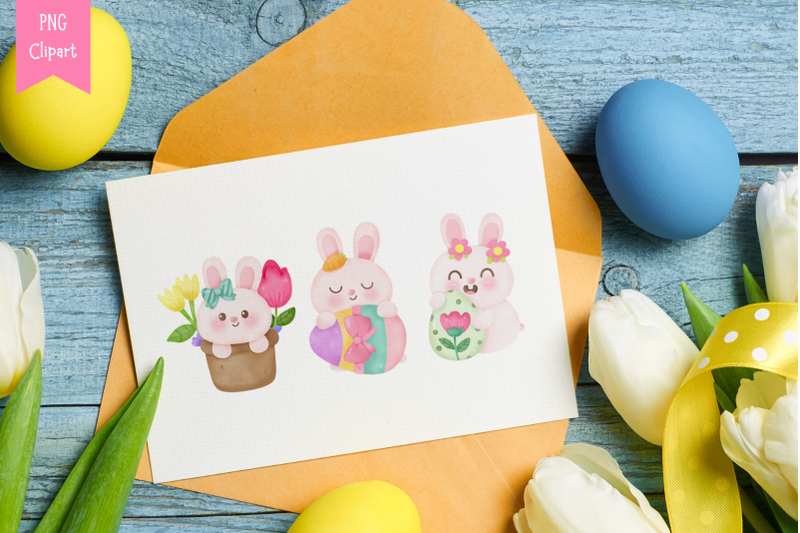 easter-watercolor-clipart-kawaii-clipart-easter-kid-bunny