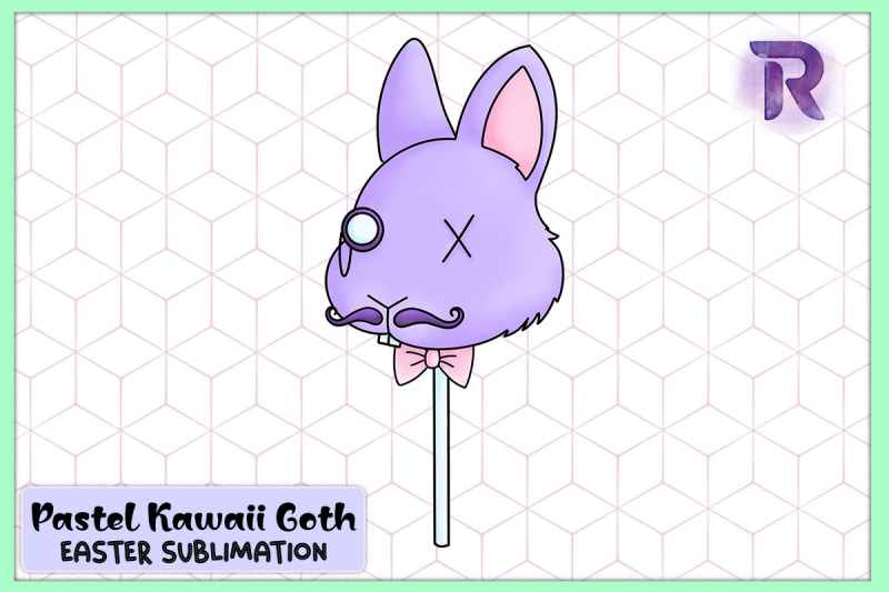 kawaii-pastel-goth-easter-bunny-lollipop