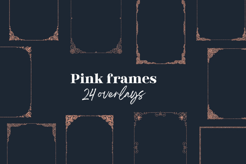 pink-wedding-frames-glitter-frames