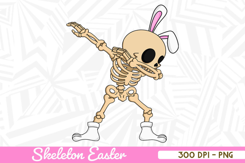 funny-skeleton-dabbing-easter-bunny-ears