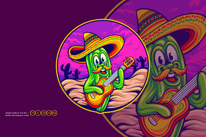 mexican-cactus-cinco-de-mayo-sombrero-guitar-illustrations