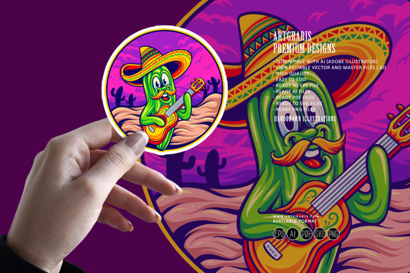 mexican-cactus-cinco-de-mayo-sombrero-guitar-illustrations