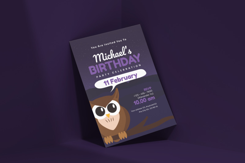 purple-owl-birthday-invitation