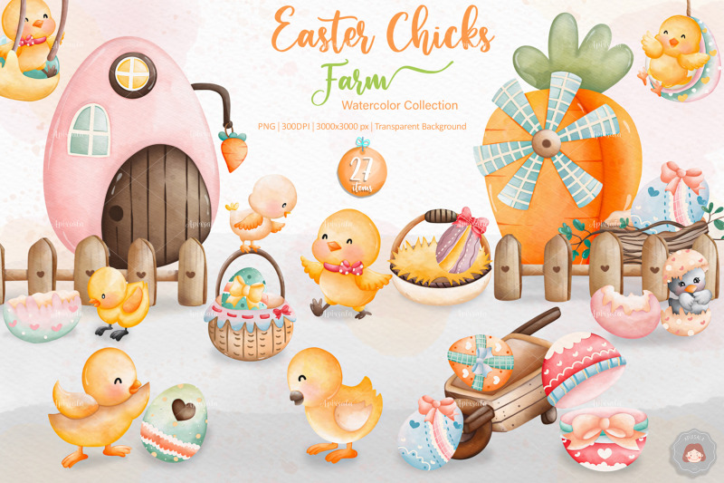cute-easter-chick-and-egg-farm-cliart-collection