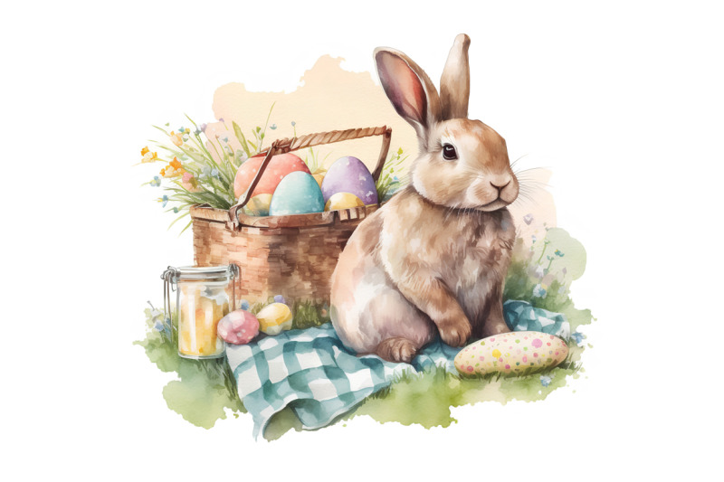 watercolor-easter-picnic-bunny