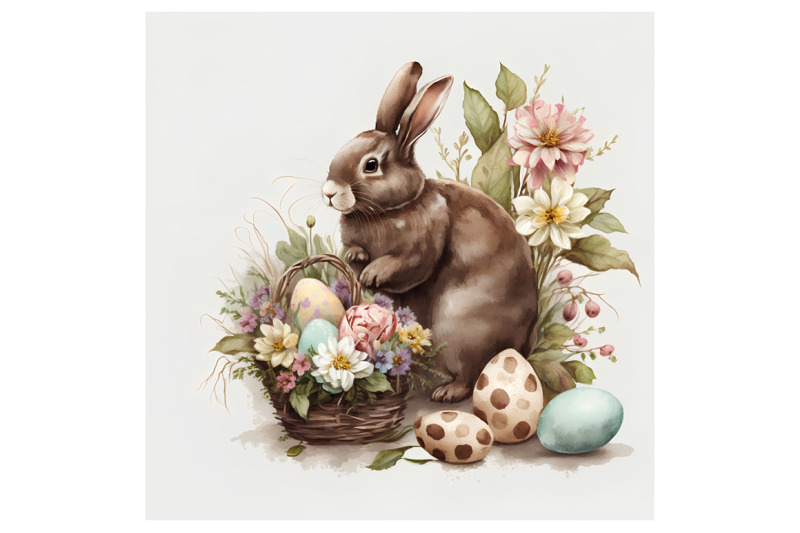 watercolor-brown-easter-bunny