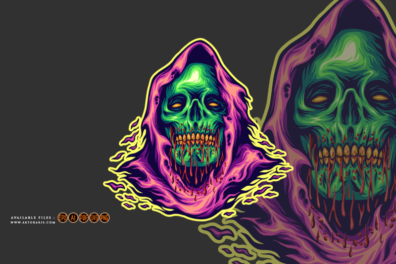 monster-skull-head-grim-reaper-cartoon-logo-illustrations