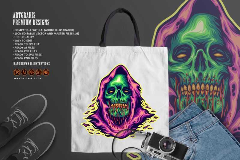 monster-skull-head-grim-reaper-cartoon-logo-illustrations