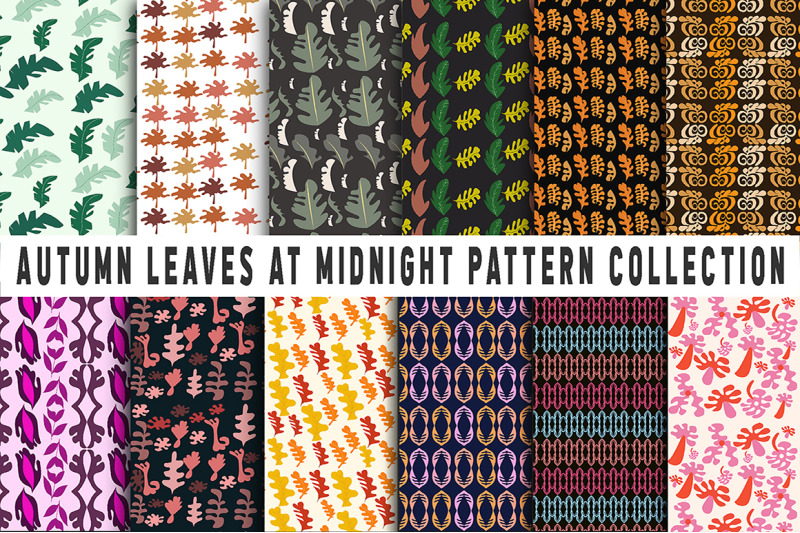 autumn-leaves-at-midnight-pattern-fabric-collection-of-original-artw