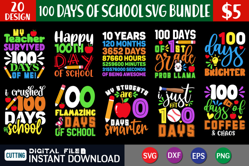 100-days-of-school-svg-bundle