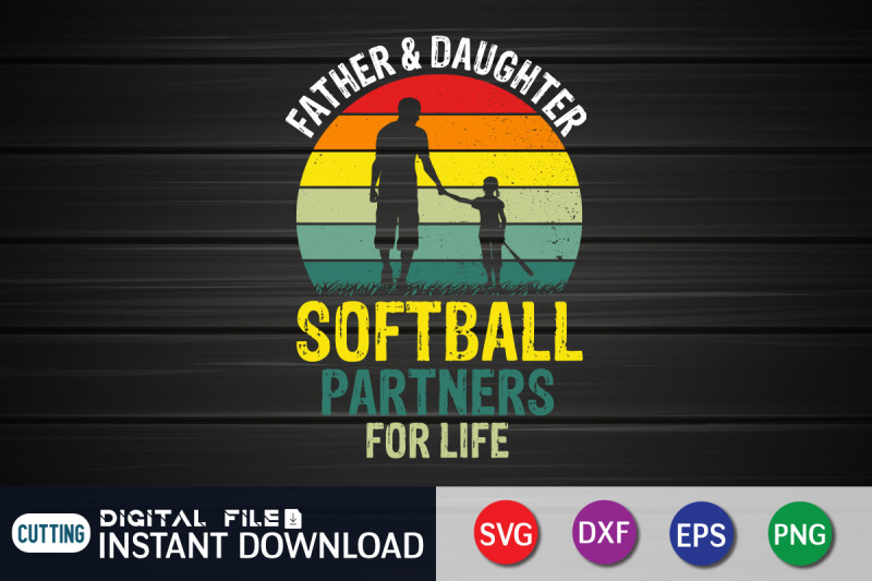 father-amp-daughter-softball-partners-for-life-svg