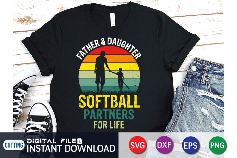 father-amp-daughter-softball-partners-for-life-svg