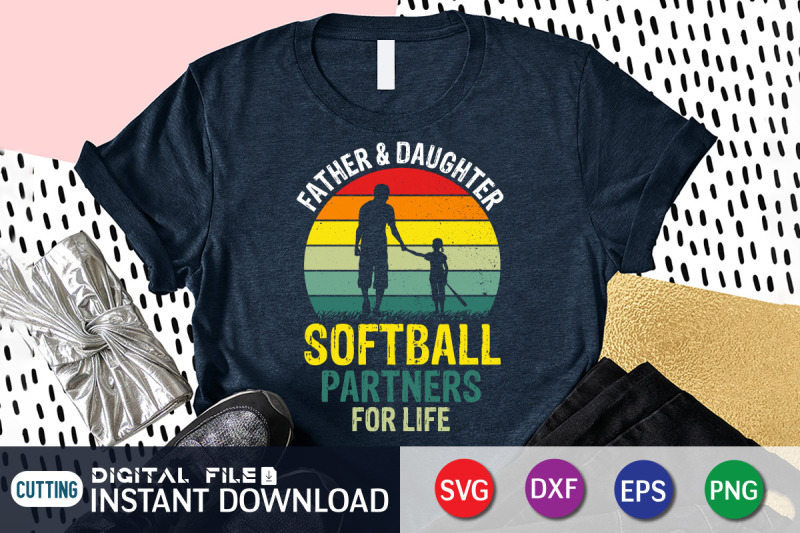 father-amp-daughter-softball-partners-for-life-svg