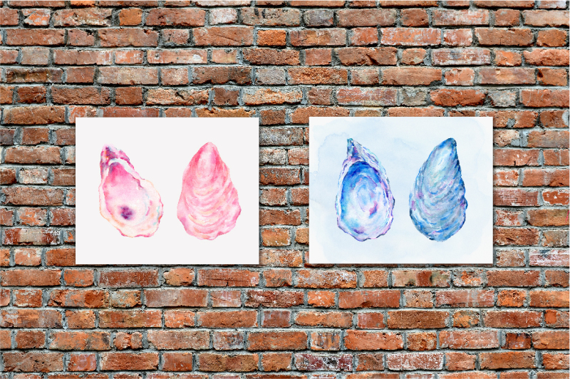 watercolor-clipart-oyster-shells