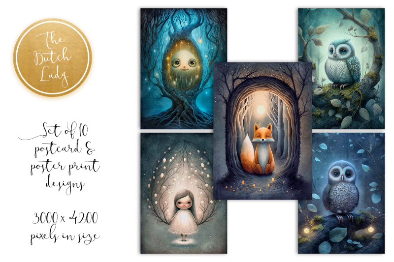 mystical-forest-art-postcard-print-set