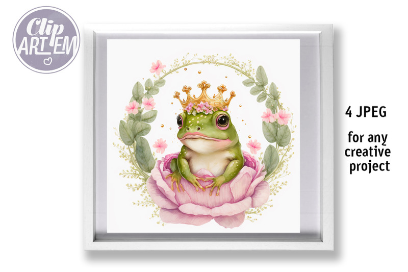 princess-frog-wall-art-images-4-jpeg-watercolor-floral-bundle