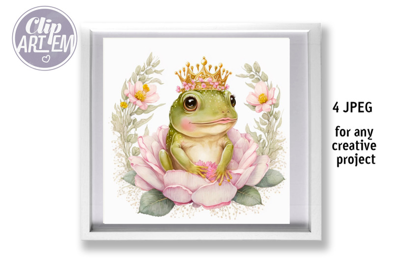 princess-frog-wall-art-images-4-jpeg-watercolor-floral-bundle