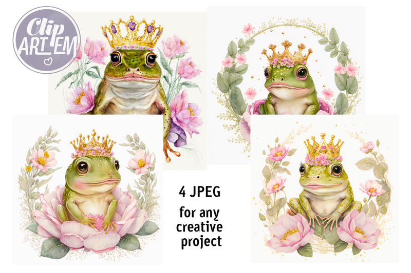 princess-frog-wall-art-images-4-jpeg-watercolor-floral-bundle