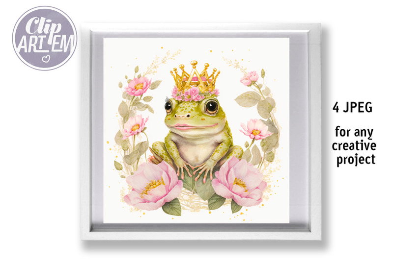 princess-frog-wall-art-images-4-jpeg-watercolor-floral-bundle